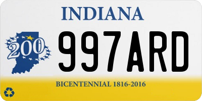 IN license plate 997ARD