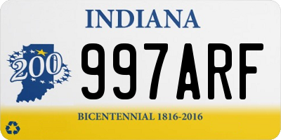 IN license plate 997ARF