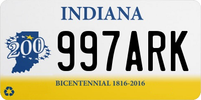 IN license plate 997ARK