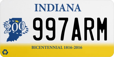 IN license plate 997ARM