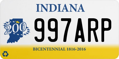 IN license plate 997ARP