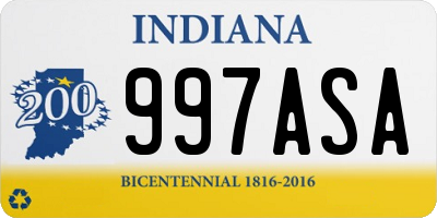 IN license plate 997ASA