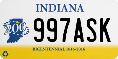 IN license plate 997ASK
