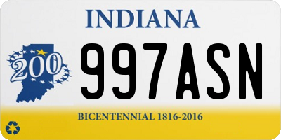 IN license plate 997ASN