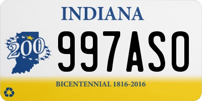 IN license plate 997ASO