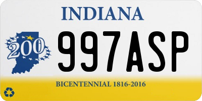 IN license plate 997ASP