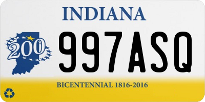 IN license plate 997ASQ