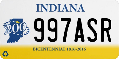 IN license plate 997ASR