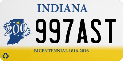 IN license plate 997AST