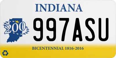 IN license plate 997ASU