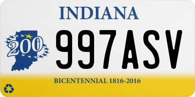 IN license plate 997ASV