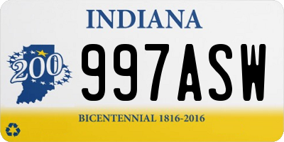 IN license plate 997ASW