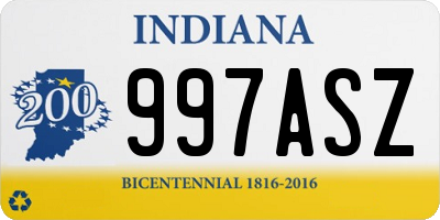 IN license plate 997ASZ