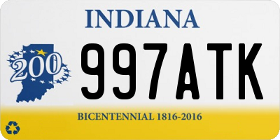 IN license plate 997ATK