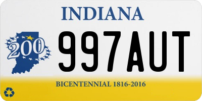 IN license plate 997AUT