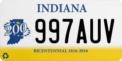 IN license plate 997AUV