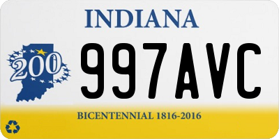 IN license plate 997AVC