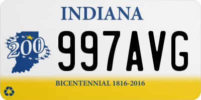 IN license plate 997AVG