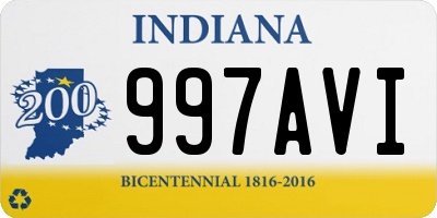 IN license plate 997AVI