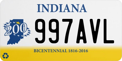 IN license plate 997AVL