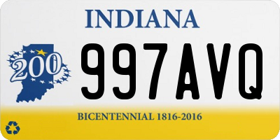 IN license plate 997AVQ