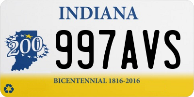 IN license plate 997AVS