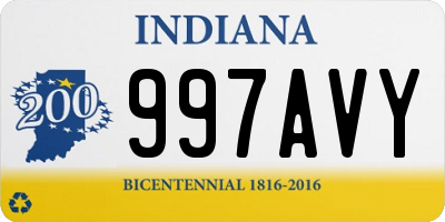 IN license plate 997AVY