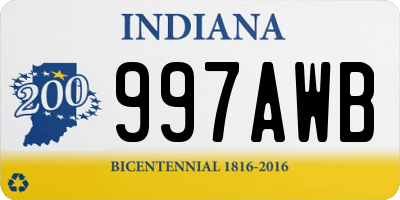 IN license plate 997AWB