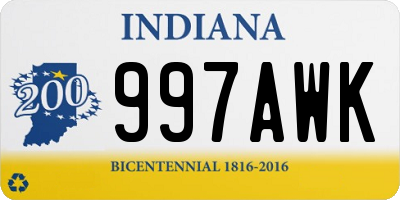 IN license plate 997AWK