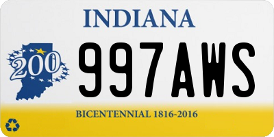 IN license plate 997AWS