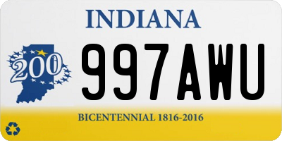 IN license plate 997AWU