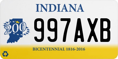 IN license plate 997AXB