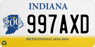 IN license plate 997AXD