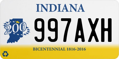 IN license plate 997AXH