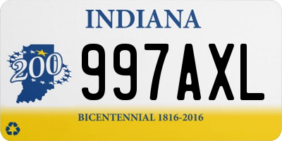 IN license plate 997AXL