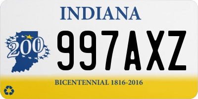 IN license plate 997AXZ