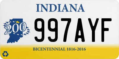 IN license plate 997AYF