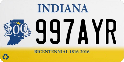 IN license plate 997AYR