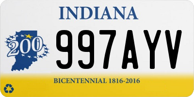 IN license plate 997AYV