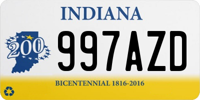 IN license plate 997AZD