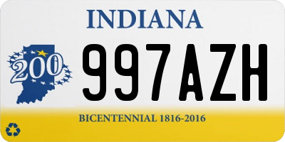 IN license plate 997AZH