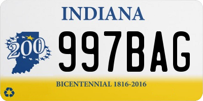 IN license plate 997BAG