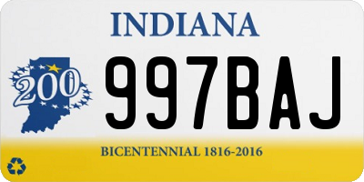 IN license plate 997BAJ