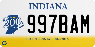 IN license plate 997BAM