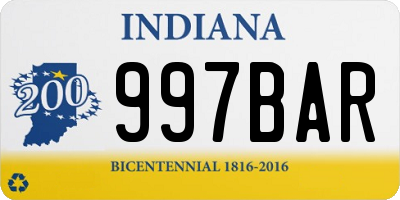 IN license plate 997BAR