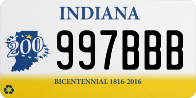 IN license plate 997BBB