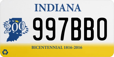 IN license plate 997BBO