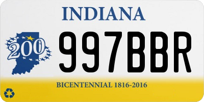 IN license plate 997BBR