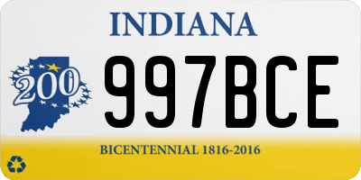 IN license plate 997BCE