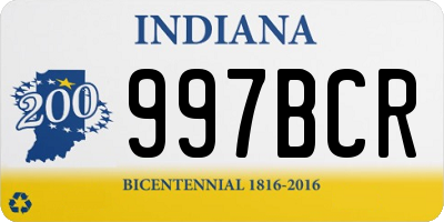 IN license plate 997BCR